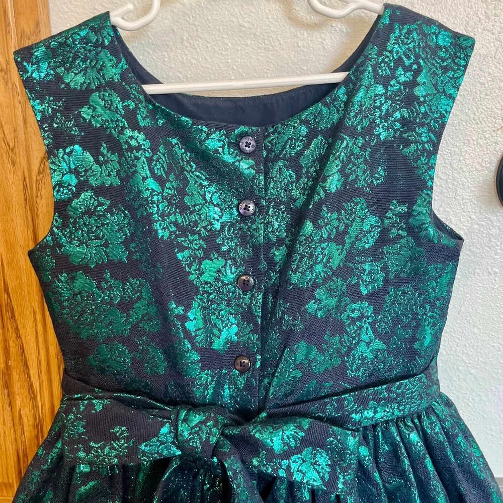 Pippa & Julie Green Metallic Holiday Christmas Party Dress Size 8 - Picture 7 of 9